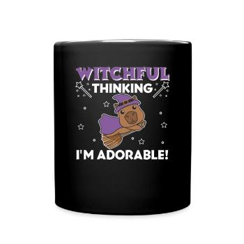 Capybara Halloween Witch Witches I'm Adorable - Full Colour Mug - black - Front
