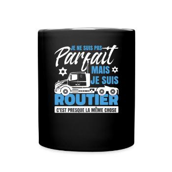 Je Suis Routier - Mug uni - noir - Devant