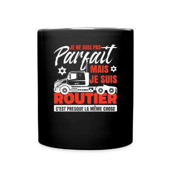Je Suis Routier - Mug uni - noir - Devant