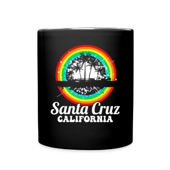 California Surfing Santa Cruz - Full Colour Mug - black - Front