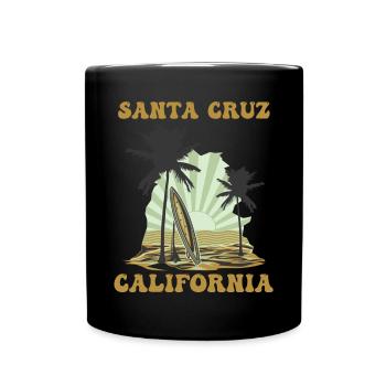 California Surfing Santa Cruz - Full Colour Mug - black - Front