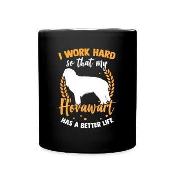 Arbeite für Hovawart Derber Bauernhund - Tasse einfarbig - Schwarz - Vorne