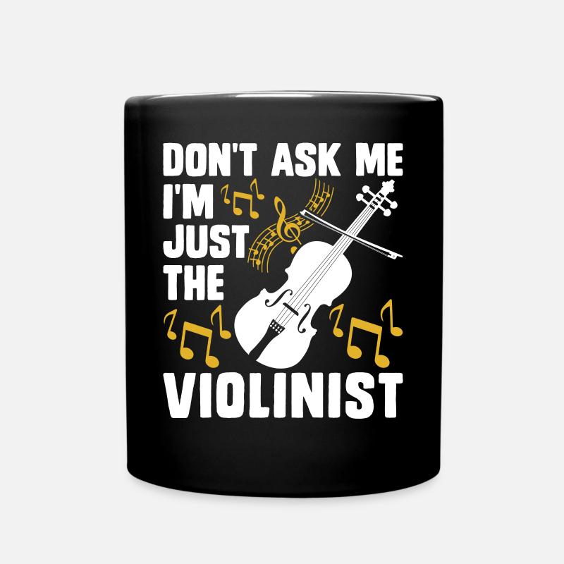 Violine Violinist - Tasse einfarbig - Schwarz