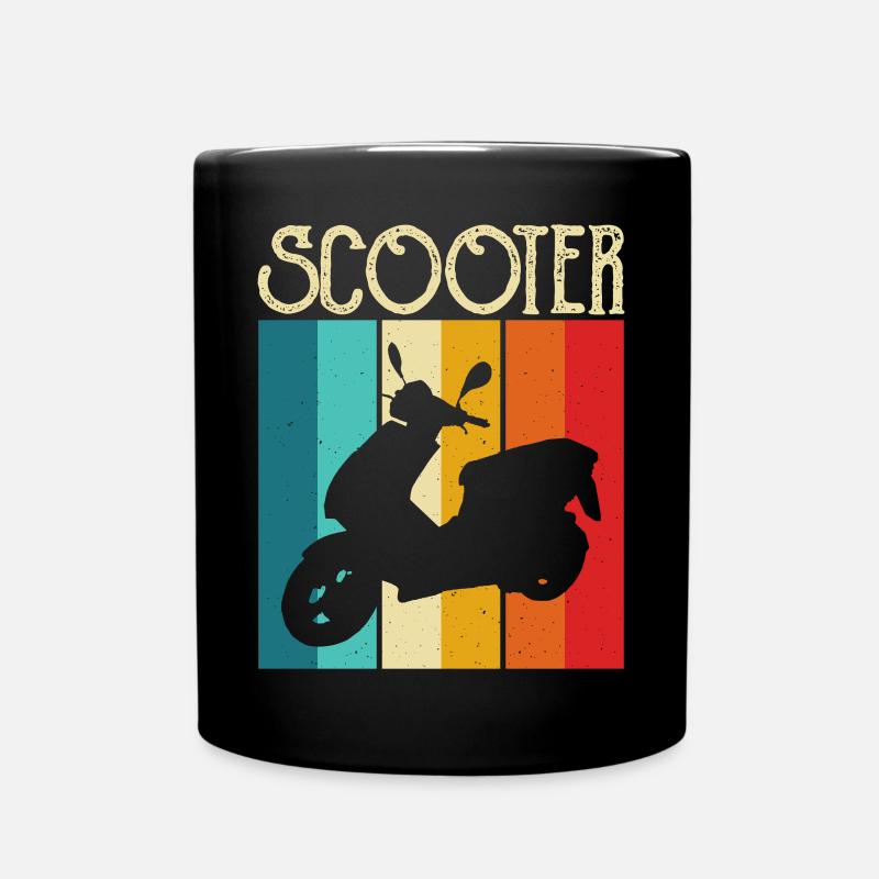 Roller Rollerfahrer Motorroller - Tasse einfarbig - Schwarz