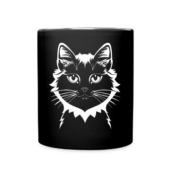 Drôle de chat Silhouette Cheeky Fun Cats - Mug uni - noir - Devant