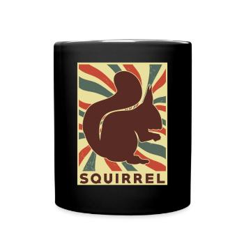 Squirrel Retro Vintage - Full Colour Mug - black - Front