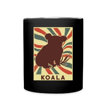 Koala Retro Vintage - Tasse einfarbig - Schwarz - Vorne