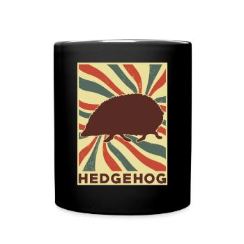 Hérisson Rétro Vintage - Mug uni - noir - Devant