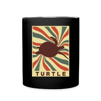 Sea Turtle Retro Vintage - Mug uni - noir - Devant