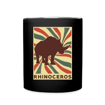 Rhinocéros Rétro Vintage - Mug uni - noir - Devant