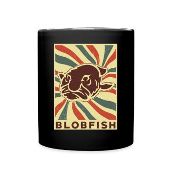 Blobfish Retro Vintage - Tasse einfarbig - Schwarz - Vorne