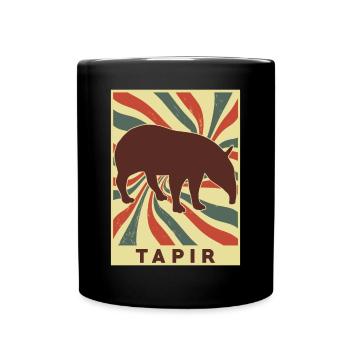Tapir Retro Vintage - Full Colour Mug - black - Front