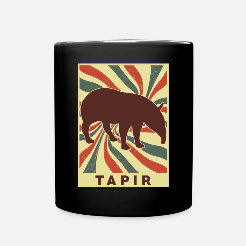 Tapir Retro Vintage - Tasse einfarbig - Schwarz