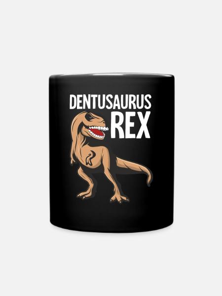 Lustige Drachenbootrennen Paddel Dinosaurier - Tasse einfarbig - Schwarz