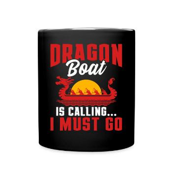 Drôle de bateau-dragon - Ich muss zum Rennen - Mug uni - noir - Devant