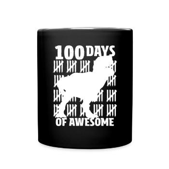 100 Tage Schule Dinosaurier T-Rex Dino Kinder Jungen - Tasse einfarbig - Schwarz - Vorne