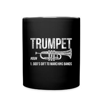 Geschenk an Marching Band Trompete - Tasse einfarbig - Schwarz - Vorne