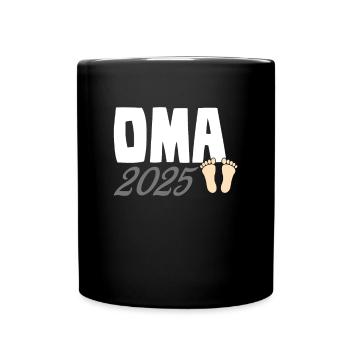 Oma 2025 - Tasse einfarbig - Schwarz - Vorne