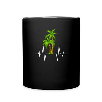 Battement de cœur de paume - Mug uni - noir - Devant