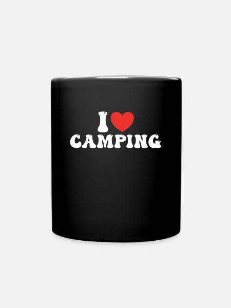 Ich liebe Camping - Tasse einfarbig - Schwarz