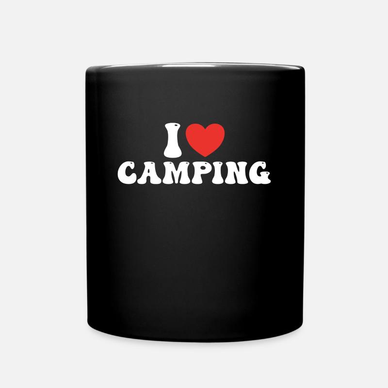 Ich liebe Camping - Tasse einfarbig - Schwarz