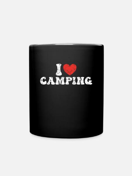 Ich liebe Camping - Tasse einfarbig - Schwarz