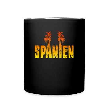 Spanien Urlaub - Tasse einfarbig - Schwarz - Vorne