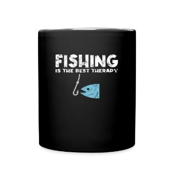 Dicton de pêche - Mug uni - noir - Devant