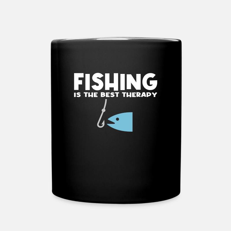 Angeln Spruch - Tasse einfarbig - Schwarz