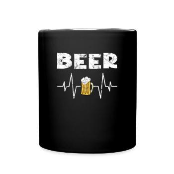 Beer Heartbeat - Full Colour Mug - black - Front