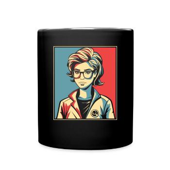 Steminist Portriat STEM Scientist Empowering - Full Colour Mug - black - Front