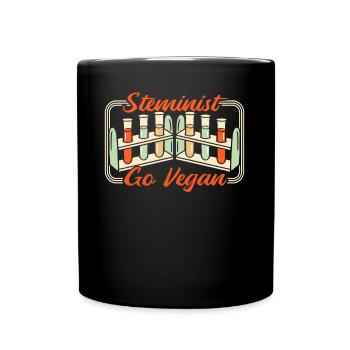 Steminist Go Vegan Scientist Empowering Women - Full Colour Mug - black - Front