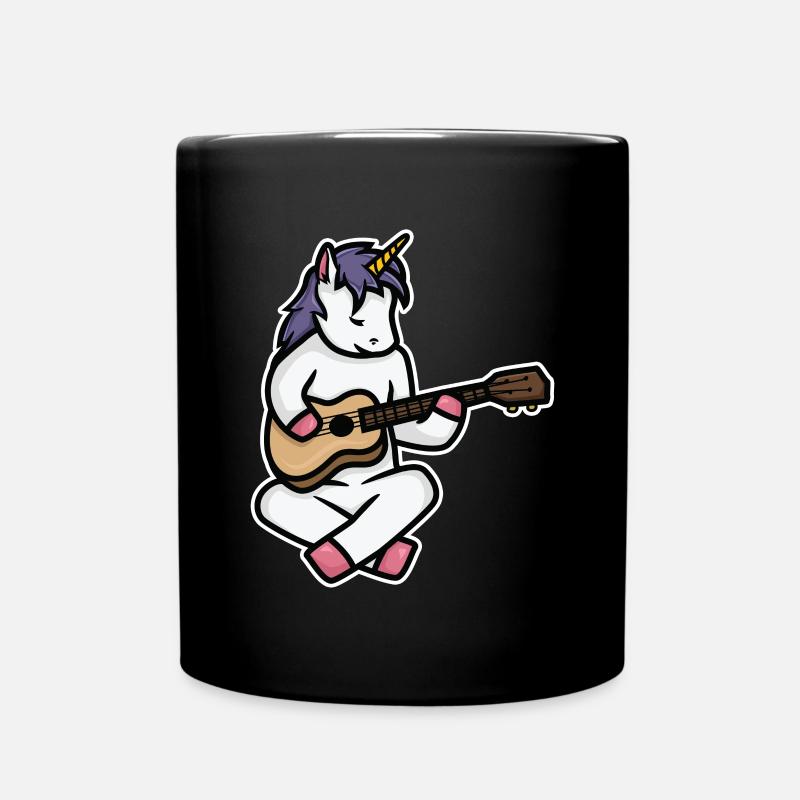 Ukulele Einhorn - Tasse einfarbig - Schwarz