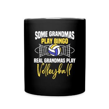 Grandmas Play Volleyball Sports Spiker Women Grand - Full Colour Mug - black - Front