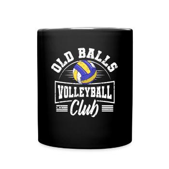 Funny Old Balls Volleyball Player Blocker Spiker - Full Colour Mug - black - Front