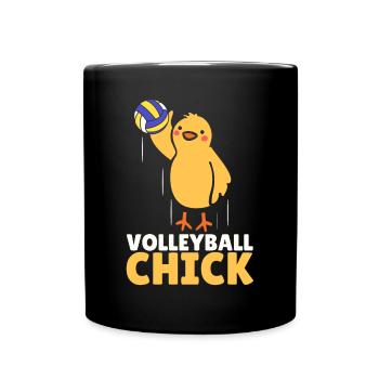 Cute Volleyball Chick Spiker Kids Setter - Full Colour Mug - black - Front