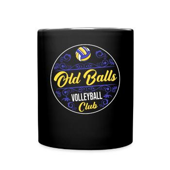 Blocker Setter Funny Old Balls Volleyball Player - Full Colour Mug - black - Front