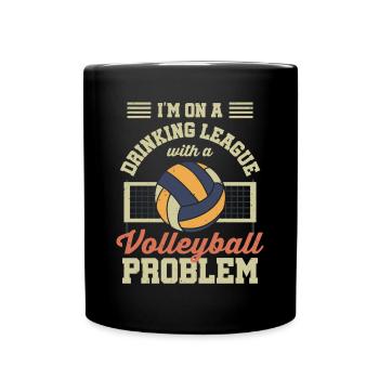 Funny Drinking League With A Volleyball Player Spi - Tasse einfarbig - Schwarz - Vorne