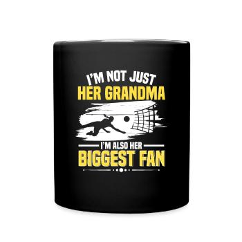 Volleyball Grand-mère sa grand-mère et sa plus grande - Mug uni - noir - Devant