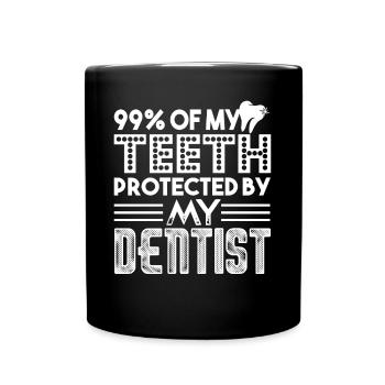 Dentist Protected By My Dentist - Full Colour Mug - black - Front