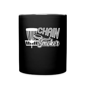 Disc Golf Disc Golf Chain Smoker - Full Colour Mug - black - Front