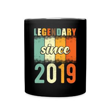 Legendary since 2019 Retro Vintage Birthday - Full Colour Mug - black - Front