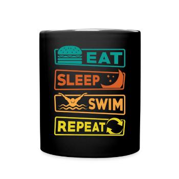 Manger Dormir Nager Répéter - Mug uni - noir - Devant