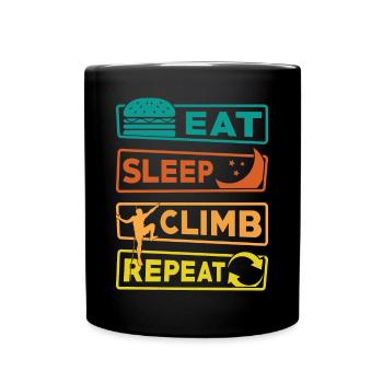 Eat Sleep Climb Repeat - Tasse einfarbig - Schwarz - Vorne