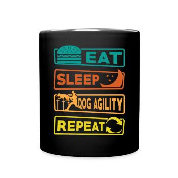 Eat Sleep Dog Agility Repeat - Full Colour Mug - black - Front