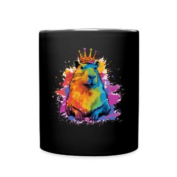 Capybara avec capybara couronne - Mug uni - noir - Devant