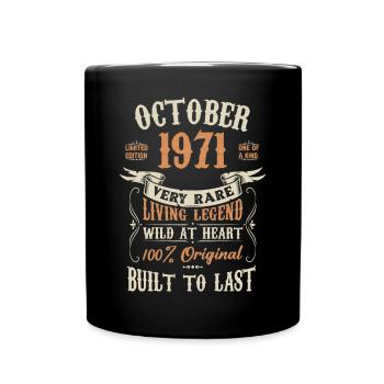 October 1971 Birthday present - Full Colour Mug - black - Front