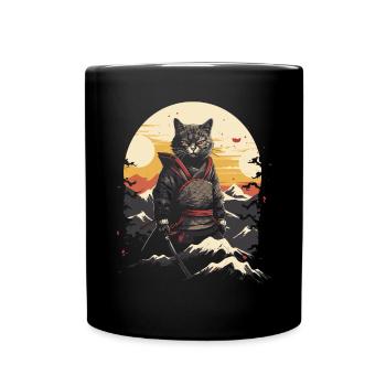 Jeu d’épée japonais Samurai Kitty - Mug uni - noir - Devant