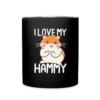 I love my hammy - Tasse einfarbig - Schwarz - Vorne