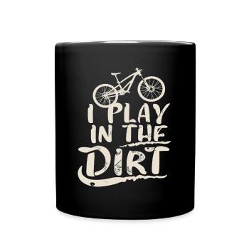 VTT Je joue dans la terre - Mug uni - noir - Devant